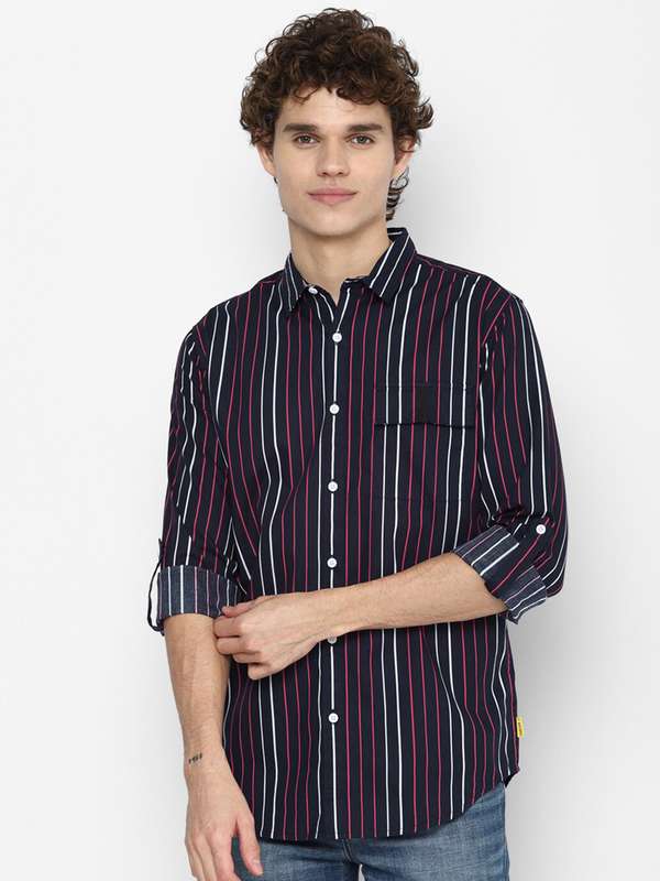 Black and purple striped shirt clearance