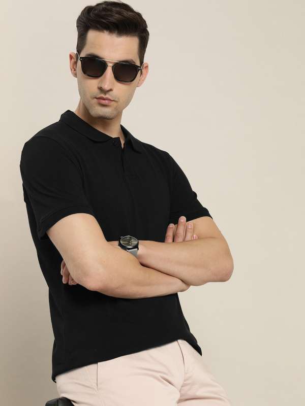 Black t shirts new arrivals with collars for mens