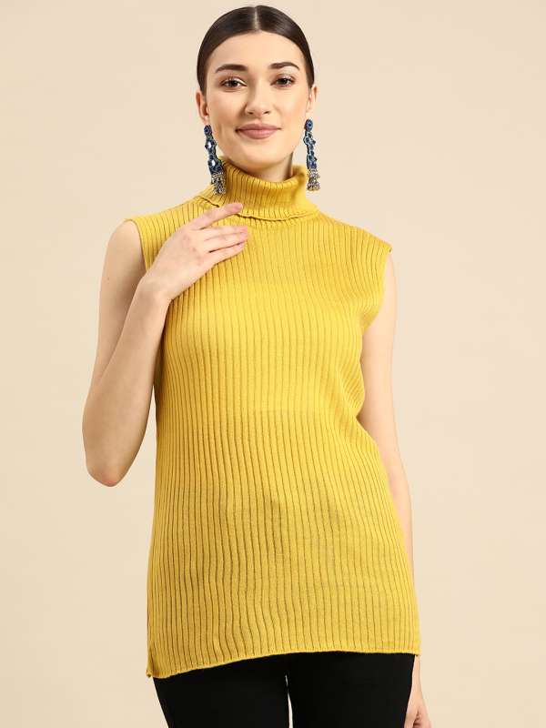 Yellow Sleeveless Sweaters Buy Yellow Sleeveless Sweaters online