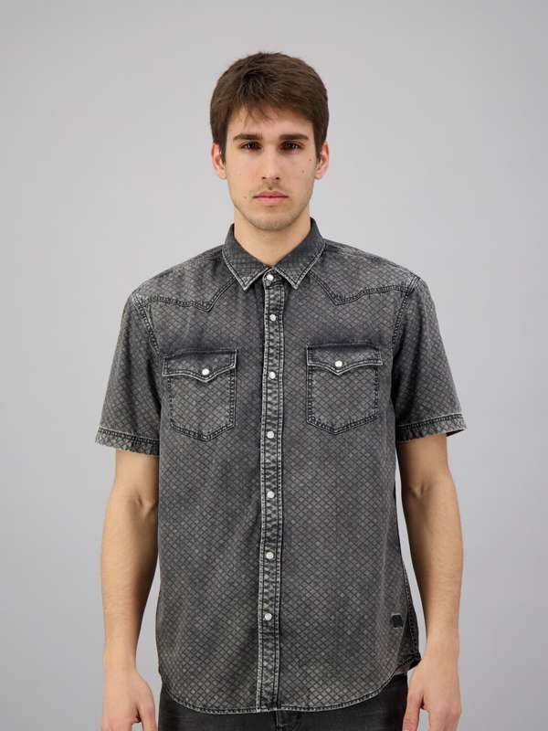 Buy Men Black Denim Shirts online in India