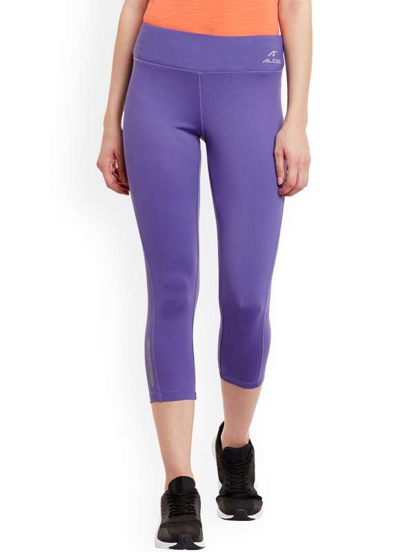 Casual Solid Regular Violet Purple Plus Size Leggings (Women's) 