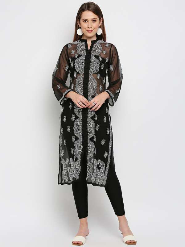 Black kurti sales online myntra