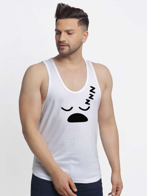 Plain white sleeveless t shirts online