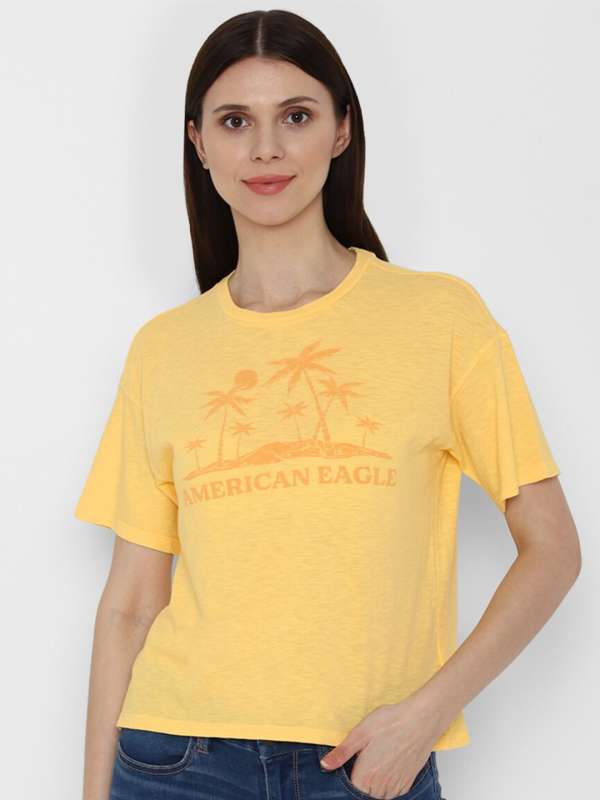 Eagle Yellow Round Neck T-shirt for Men/Women, Pack of 1 (004)