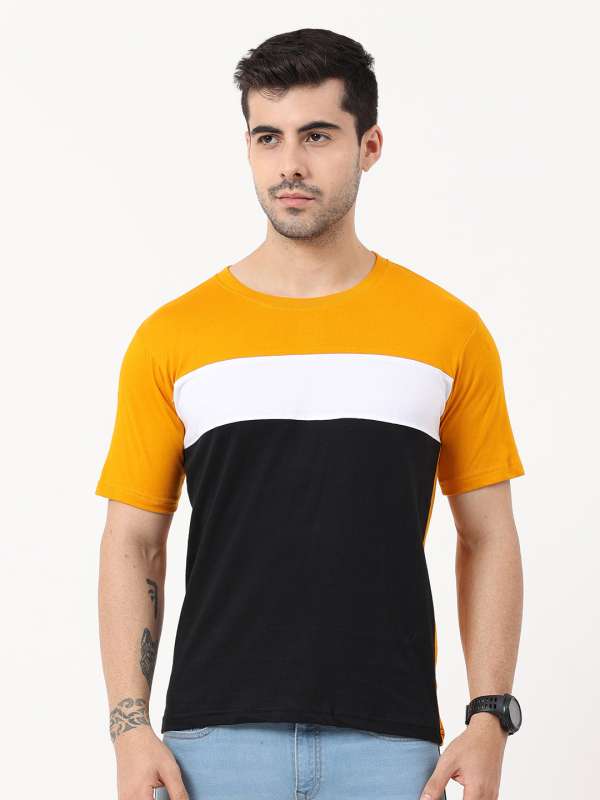 Yellow black t shirt top