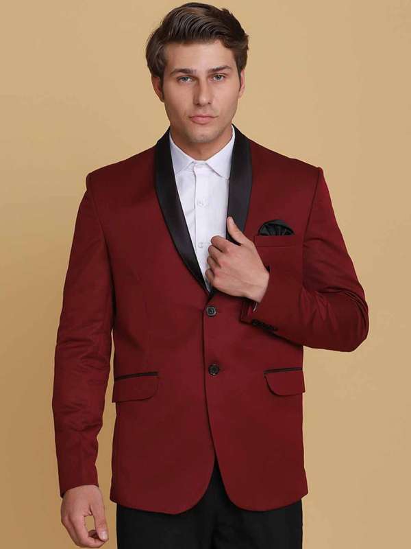 Maroon slim fit blazer clearance
