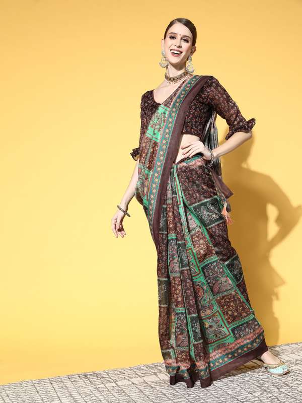 Myntra kalamkari sarees top