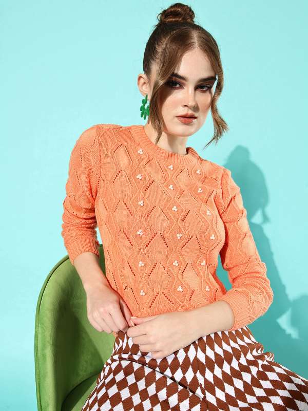 Women Orange Sweaters - Buy Women Orange Sweaters online in India