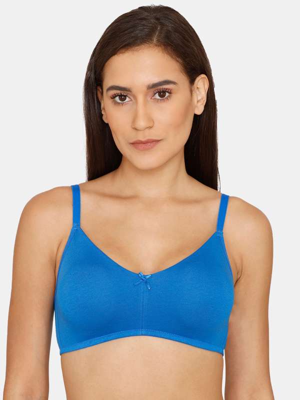 Buy Zivame Push Up Wired Low Coverage Bra - Blue at Rs.597 online