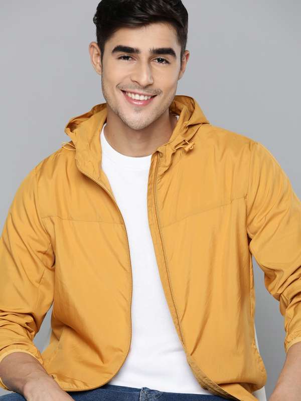 Yellow colour jacket outlet mens