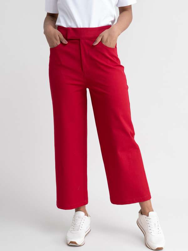 Shop Superstar Plain Red Pants Online  Westside