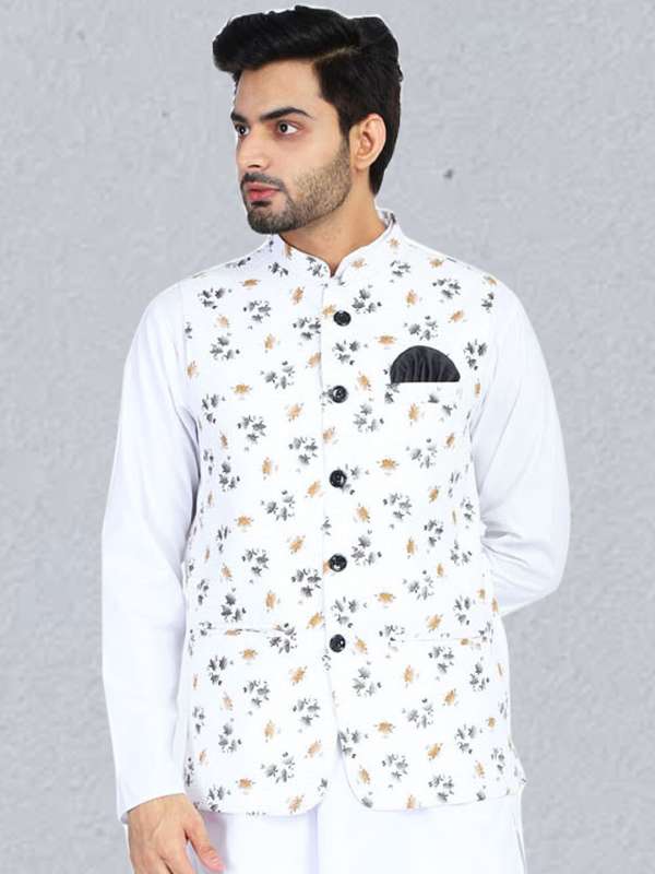 White best sale printed jacket