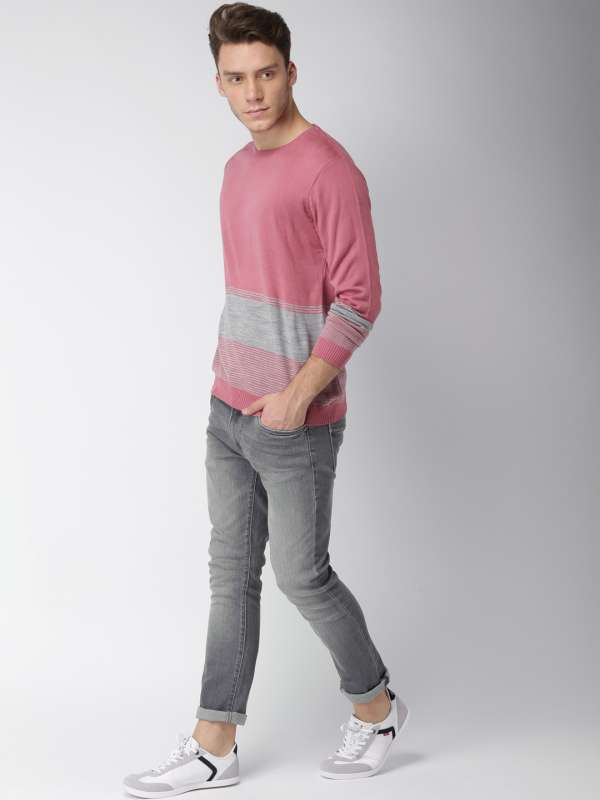pink sweater outfit men