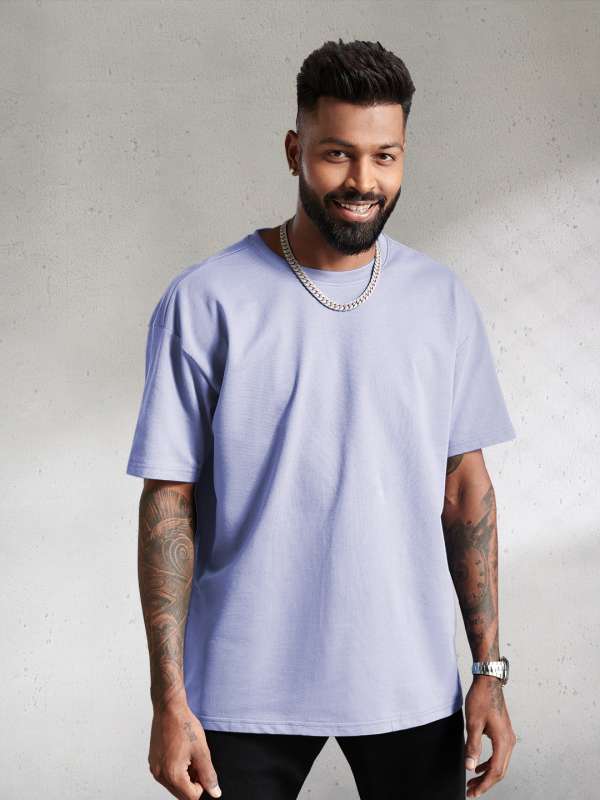 Buy Silvery Grey Melange Full Sleeves T-shirt Online - BeYOUng