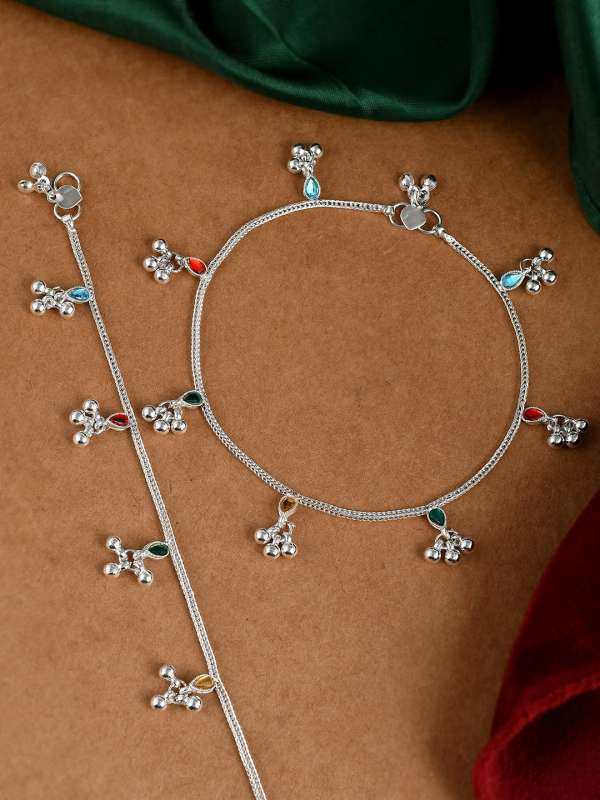 Antique silver 2024 anklets online shopping