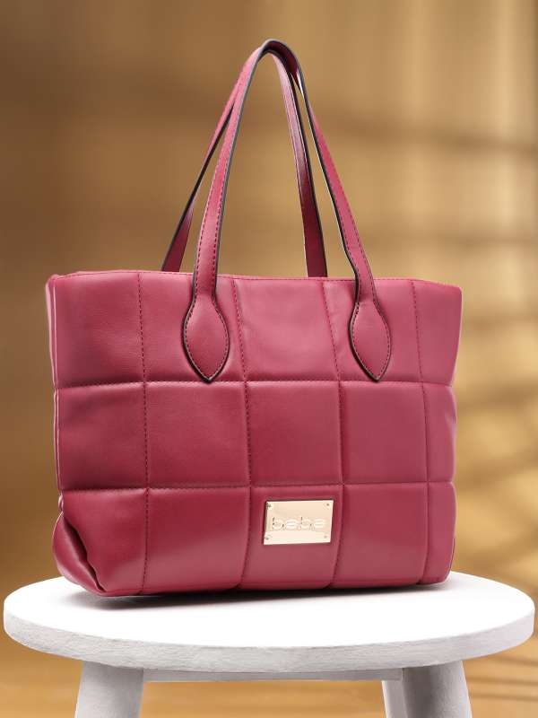 Maroon Leather Lavie Ladies Hand Bags, For Casual Wear