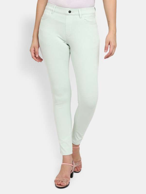 Buy online Grey Cotton Jeggings from Jeans & jeggings for Women by V-mart  for ₹709 at 5% off