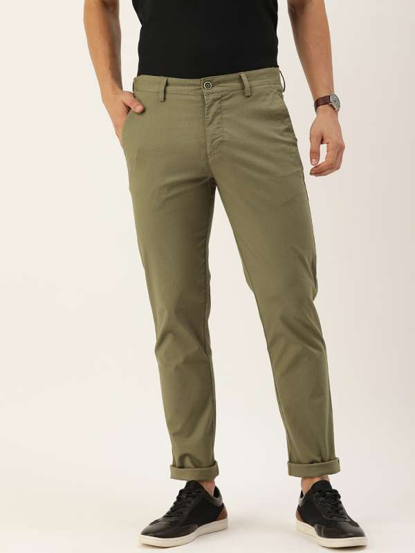 Buy Men Khaki Solid Regular Fit Trousers Online  194655  Peter England