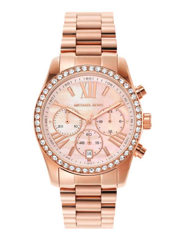 Michael kors pink dial watch hotsell