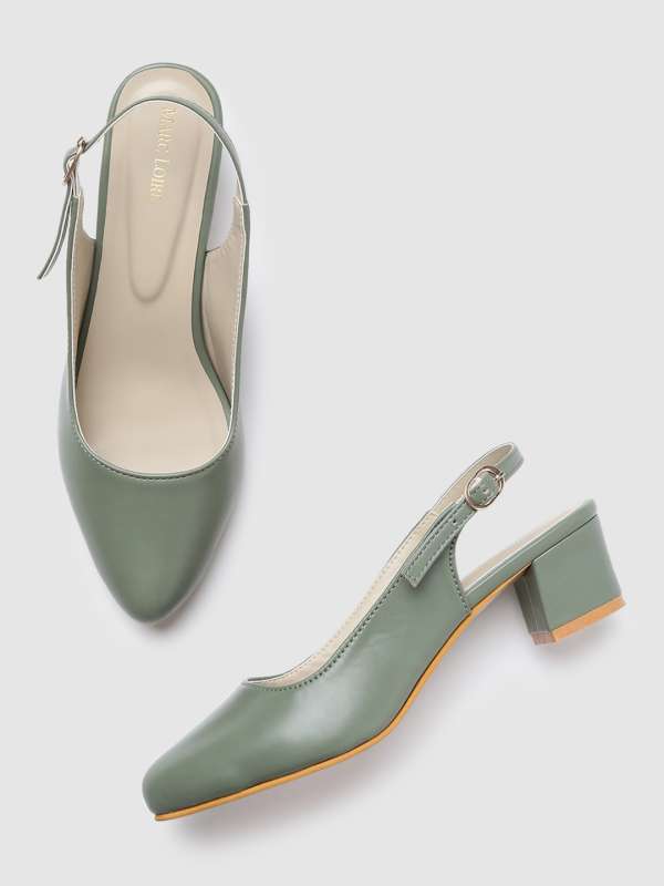 Olive green chunky 2025 heels