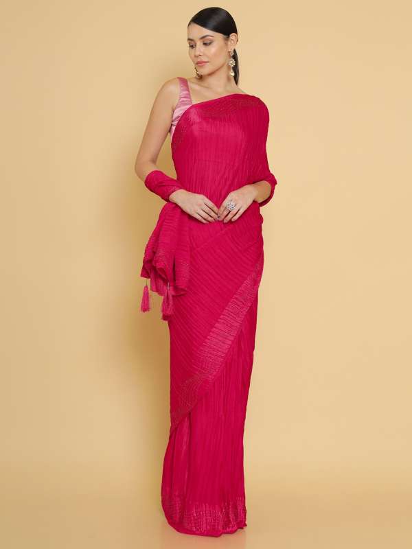 Myntra pink clearance saree