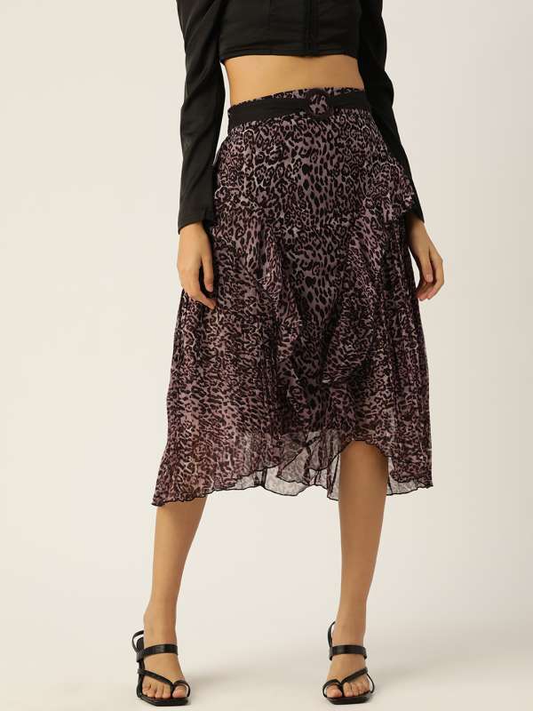 Mango Beige Black Animal Print Denim Skirt 9332367.htm Buy Mango