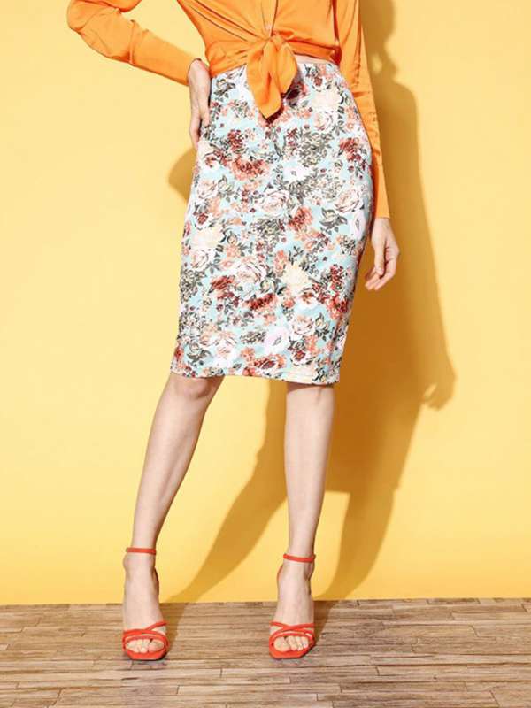 Blue Pencil Skirt Buy Blue Pencil Skirt online in India