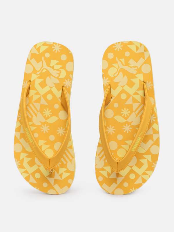 Puma slides womens yellow on sale