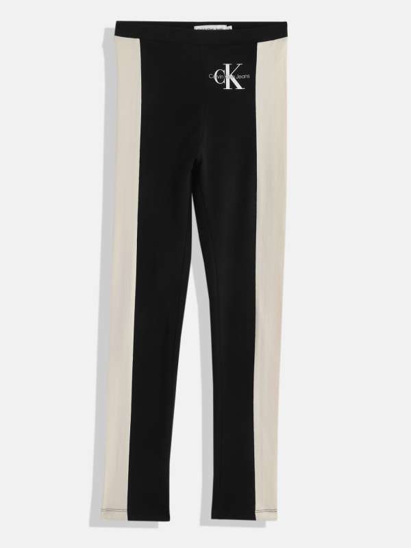 Buy Calvin Klein Jeans Girls Colour Contrast Side Striped Leggings Leggings for Girls 18822282 Myntra