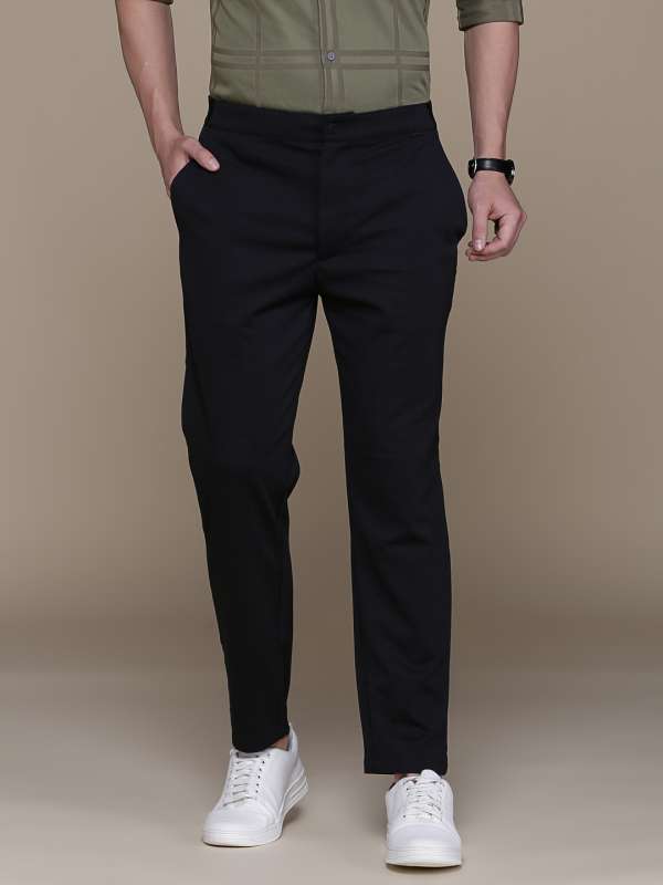 Calvin Klein Jeans utility tab belt loose woven trousers in black  ASOS