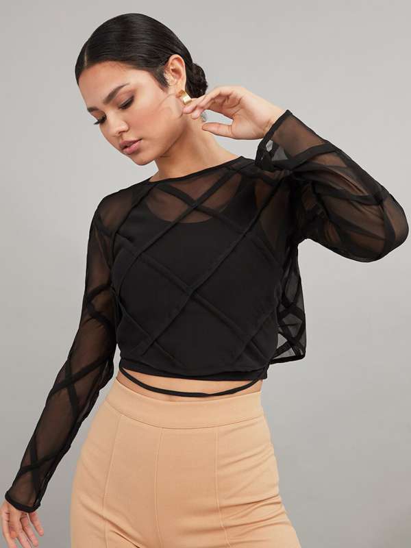Sheer top myntra best sale