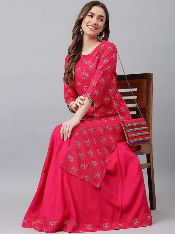Long skirt with new arrivals kurti myntra