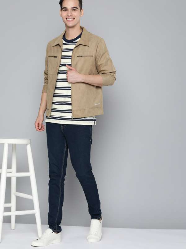 Khaki jacket outfit best sale mens