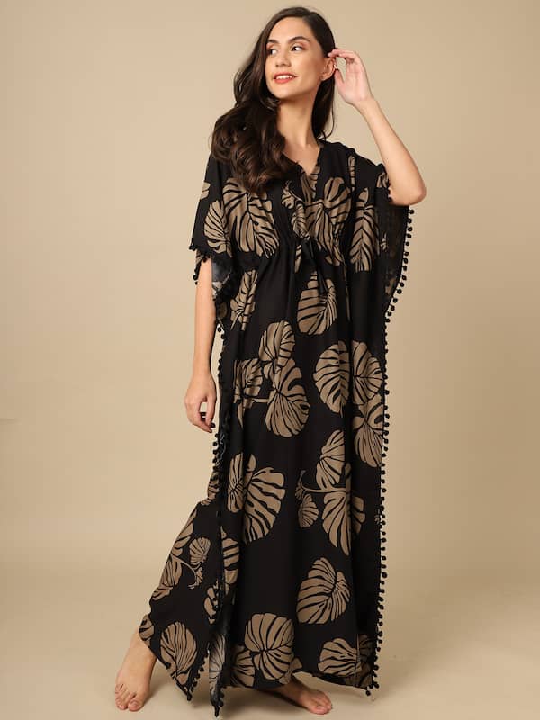 3Pc Classical Long Gown Net Nighty With Tie Bra And Full Sleeves Net Gown -  Black - Buy Bra, Nightwears , Panties in Pakistan