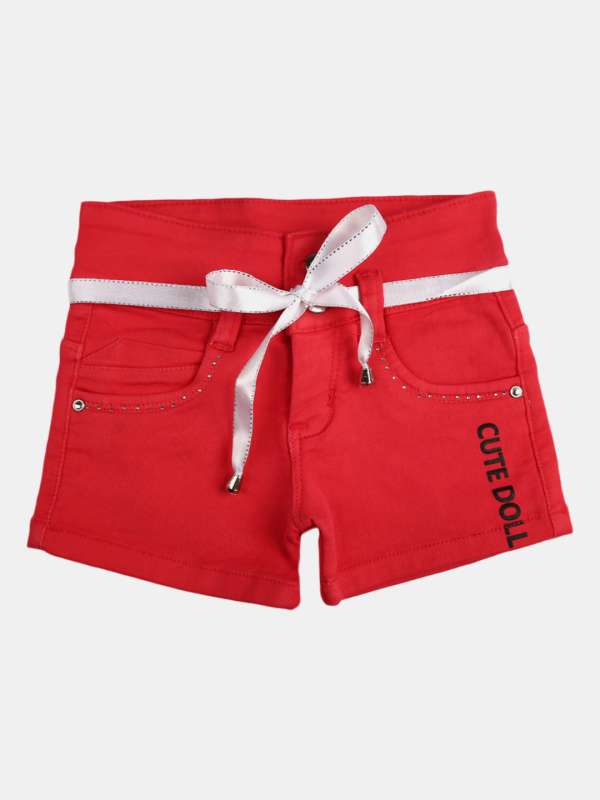 White  Red Girl  Boy Kids Hot Pants Size 5 To 8 Yrs