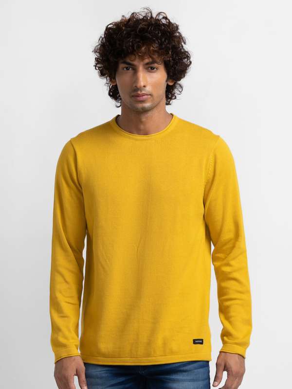 Yellow pullover mens shop