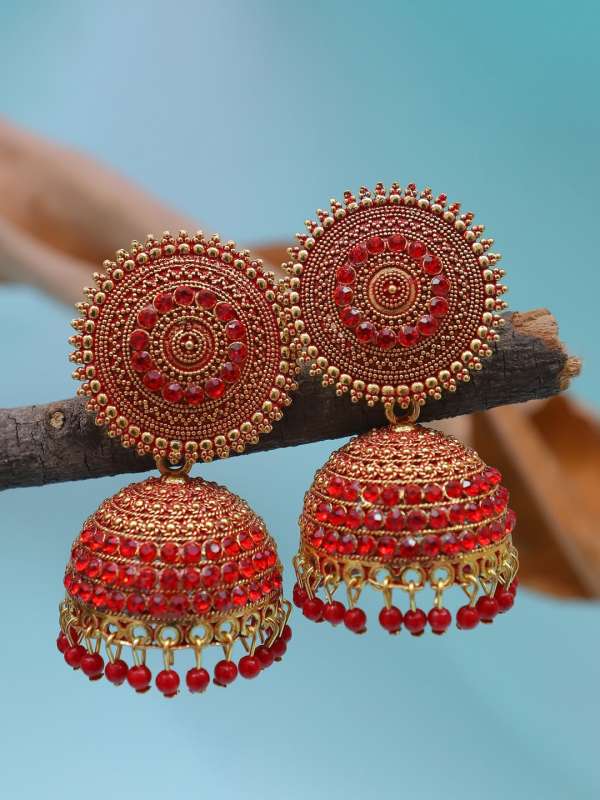Red hotsell jhumka online