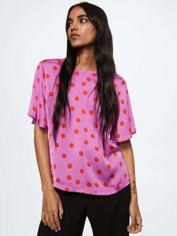 Pink Polka Tops Buy Pink Polka Tops online in India