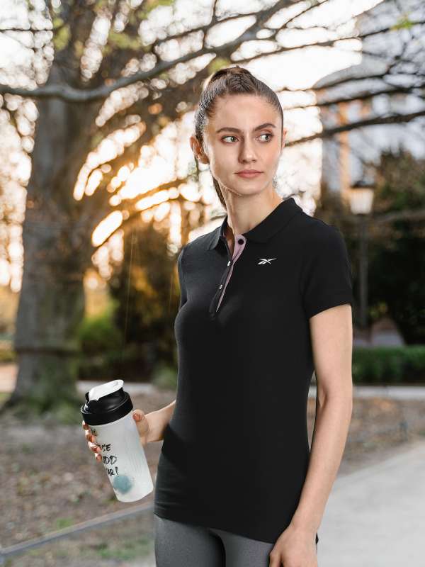 Reebok polo 2024 shirts womens black