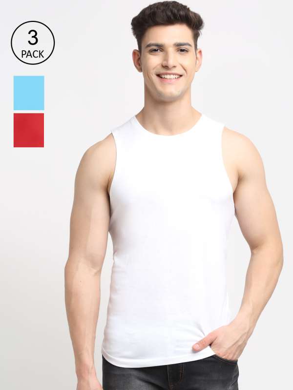 Buy DIXCY SCOTT MAXIMUS Men Pack Of 2 White Solid Pure Cotton Innerwear Gym  Vests - Innerwear Vests for Men 16359498