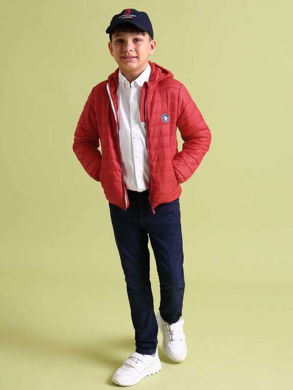 Boys red jacket sales