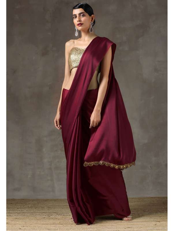 Satin saree top online myntra
