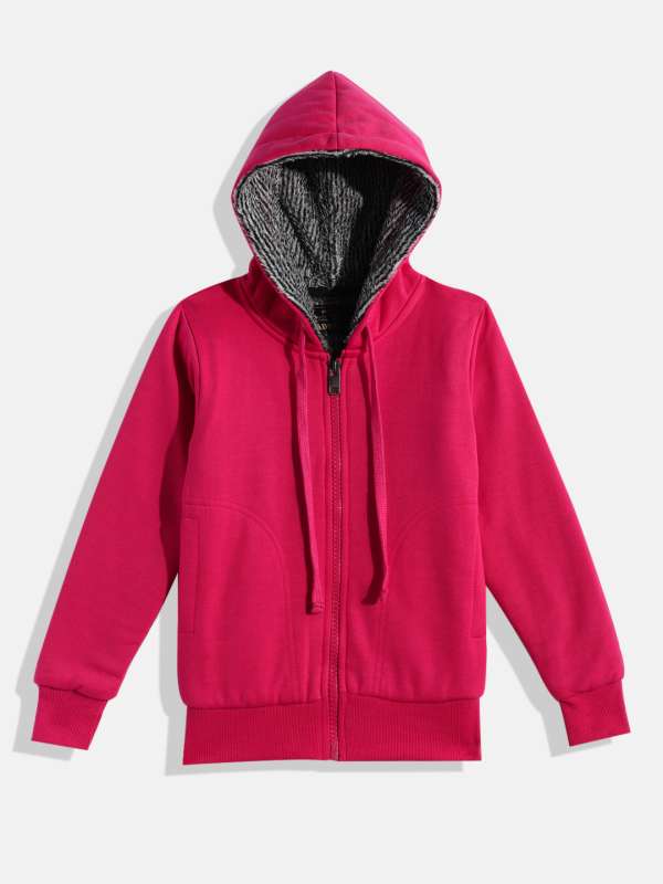Magenta zip up hoodie discount