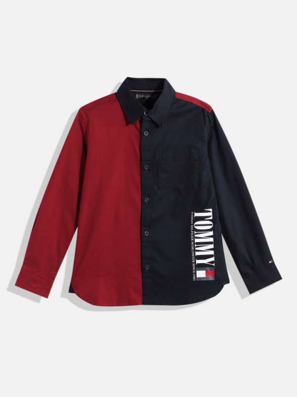 Tommy hilfiger maroon sale shirt