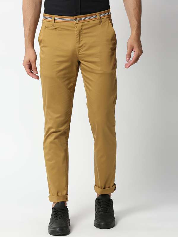 Buy BROWN PARACHUTE PLEATED KNEE COTTON TROUSERS for Women Online in India