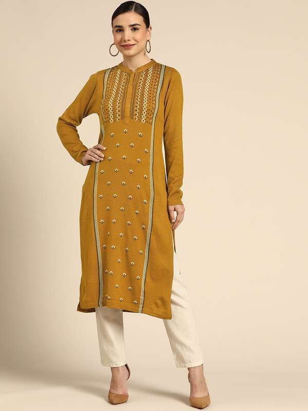 Knitted Winter Kurtas - Buy Knitted Winter Kurtas online in India