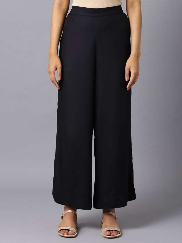 Femme Sequel Palazzo : Buy Femme Sequel Black Palm Palazzo Pants Online |  Nykaa Fashion
