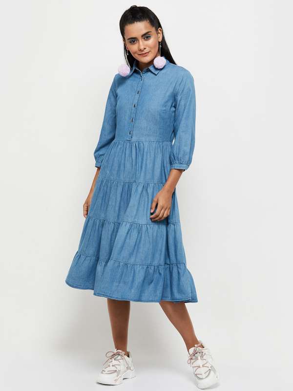 Denim layered 2024 dress