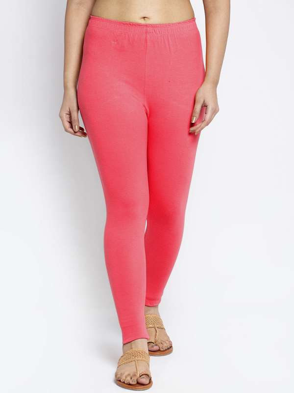 Peach color ankle length cheap leggings