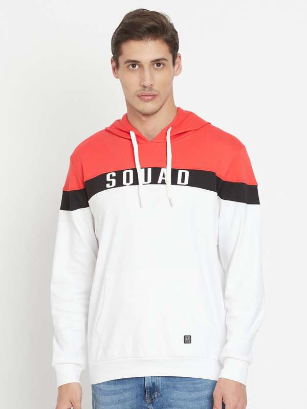 White and red discount sweatshirt